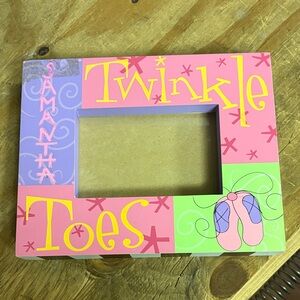 Twinkle Toes Personalized Pink Photo Frame That You Hangup (Samantha)